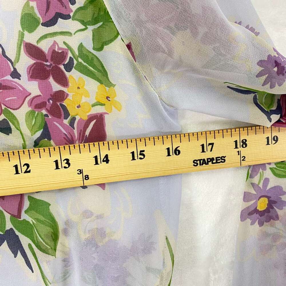 ZARA TRF Collection Chiffon Dress Floral Print Long Sleeve Button Front Sz XS - Picture 4 of 7